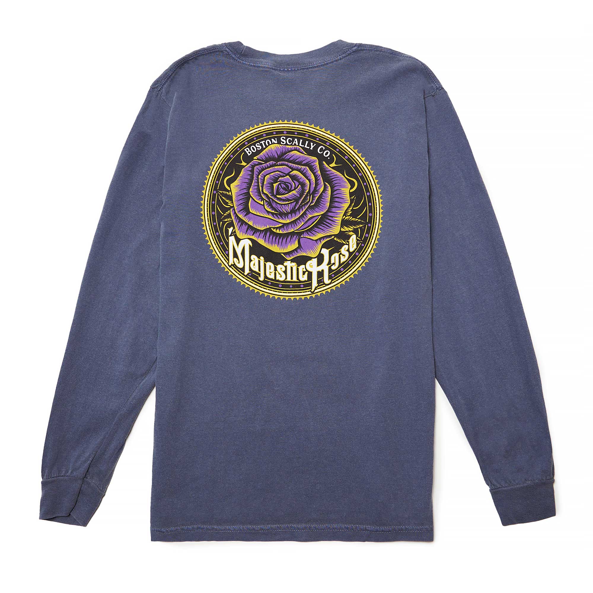 Boston Scally The Majestic Rose Long Sleeve Tee T-Shirt - Vintage Plum