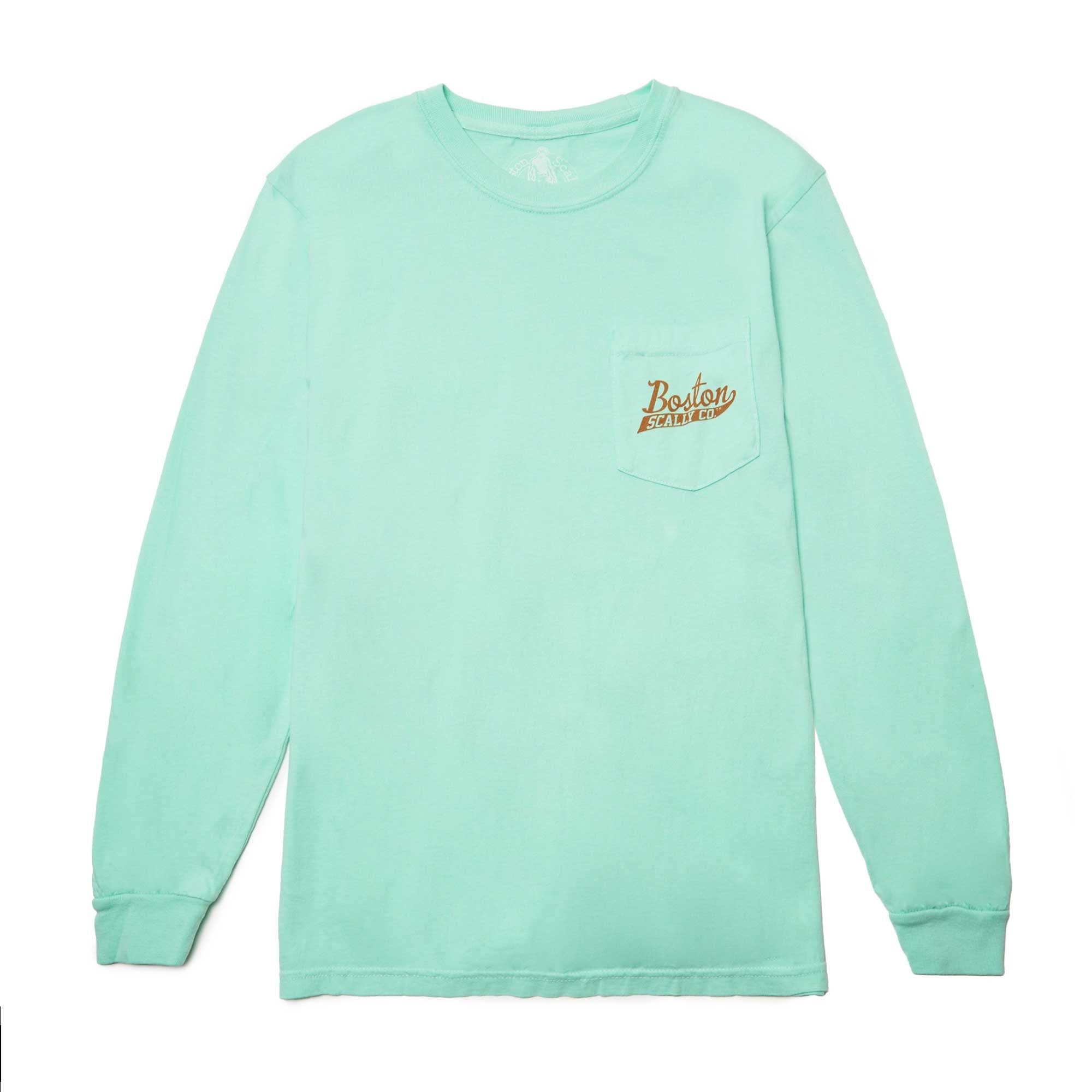 Boston Scally Julep Long Sleeve Tee T-Shirt - Mint Green