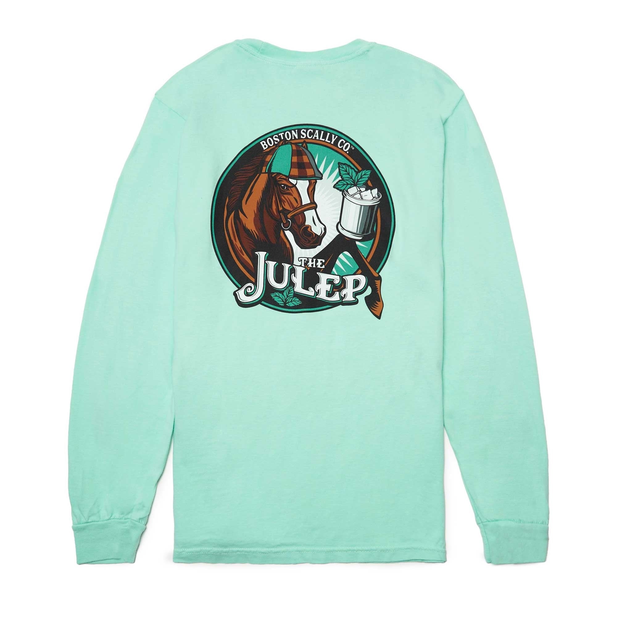 Boston Scally Julep Long Sleeve Tee T-Shirt - Mint Green