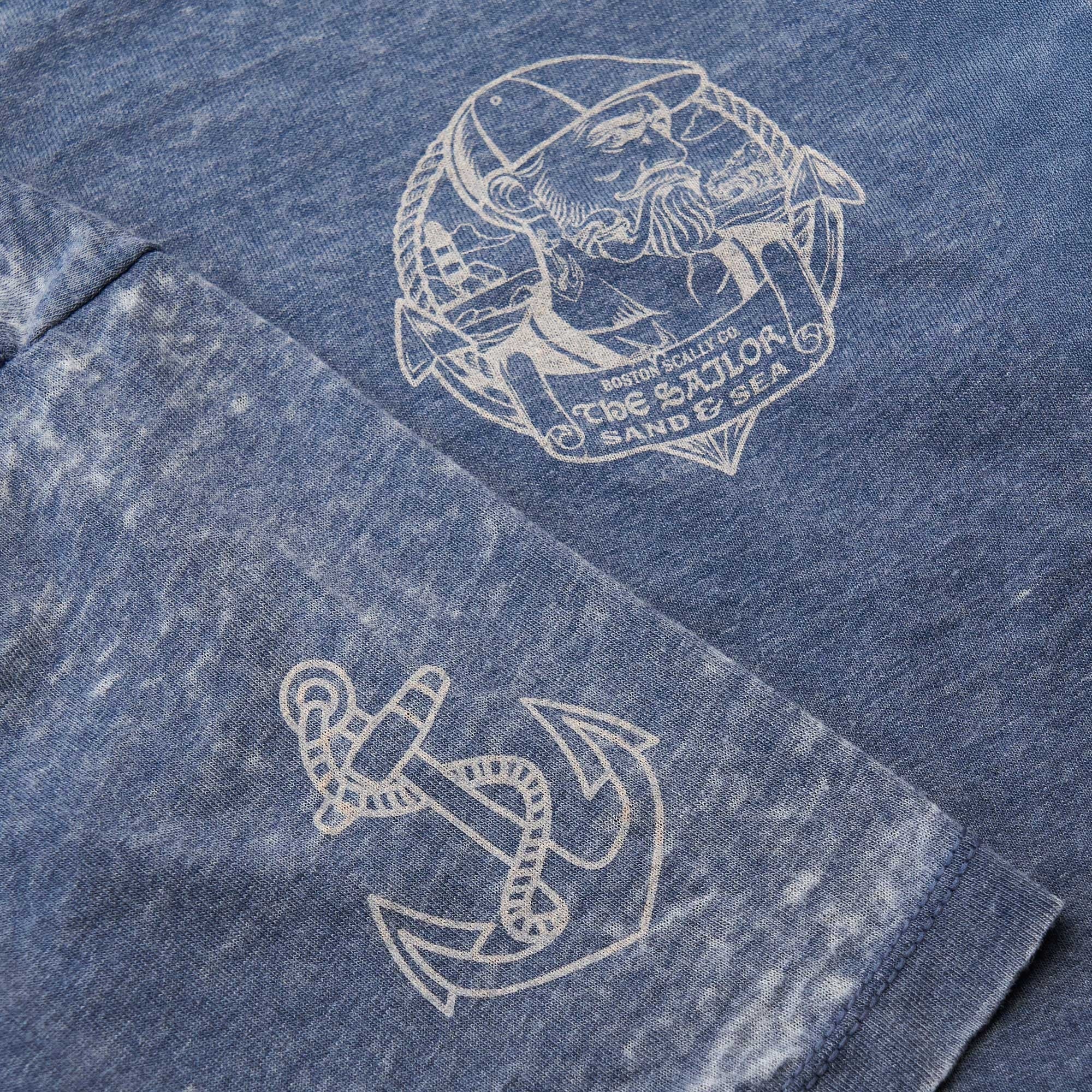Boston Scally The Sailor: Sand and Sea Tee T-Shirt - Vintage Navy