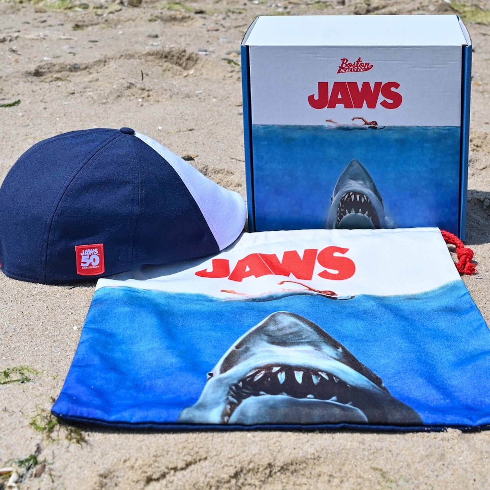 Jaws 50th Anniversary Boston Scally Cap - Ocean Blue & Great White