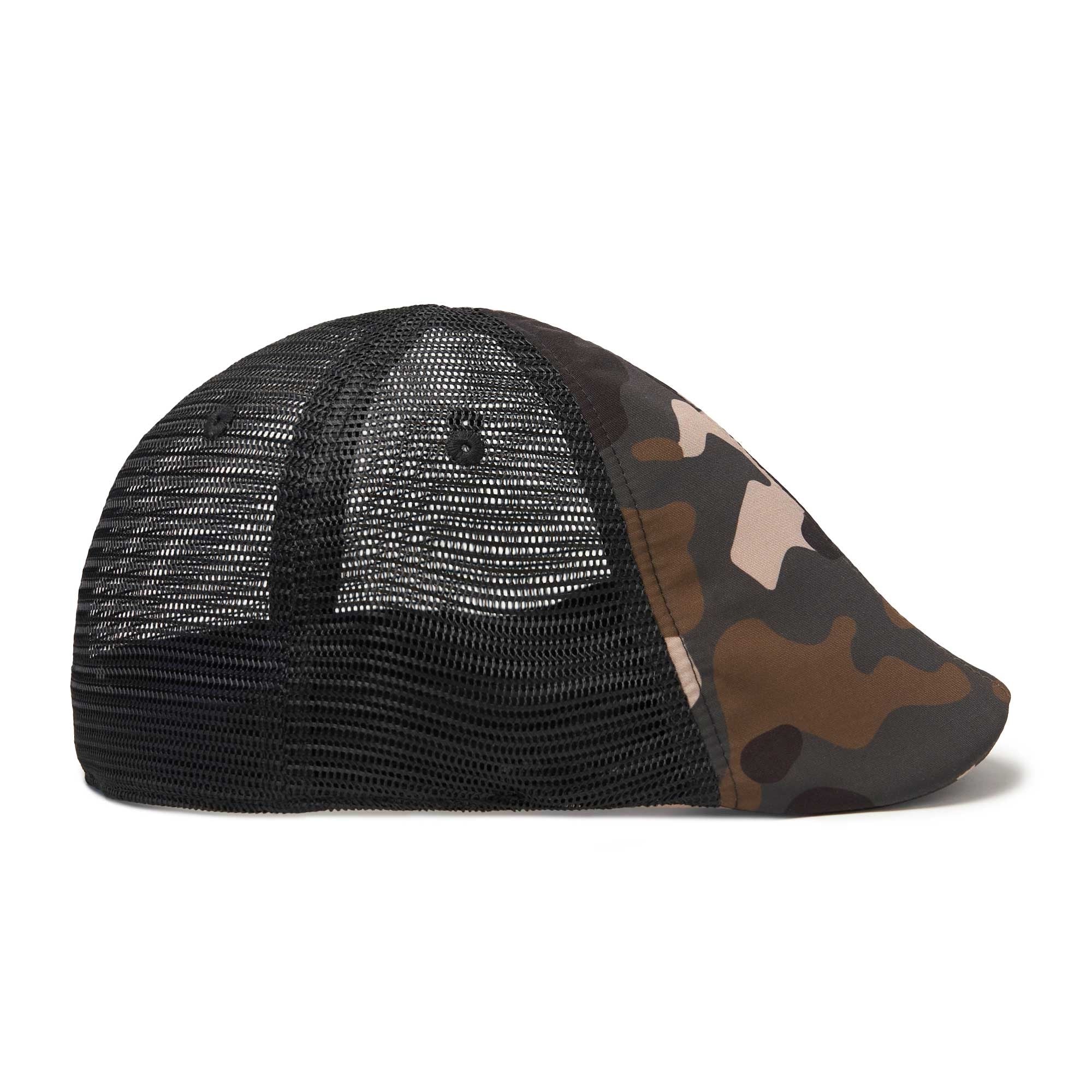 The Mesh Trucker Boston Scally Cap - Camo with Black