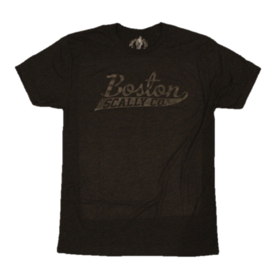 Boston Scally The Original Tee T-Shirt - Black with Black Script