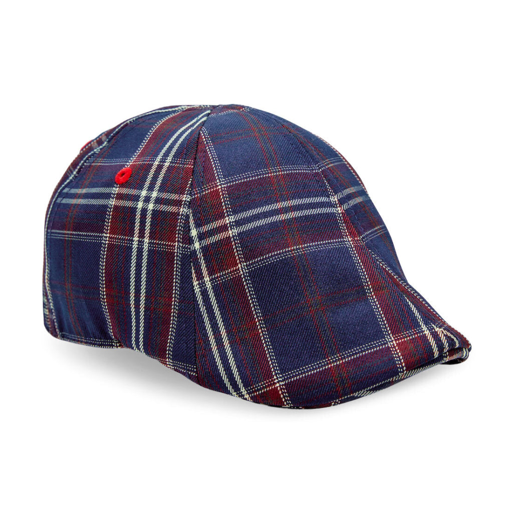 The Brave Boston Scally Cap - Navy Plaid