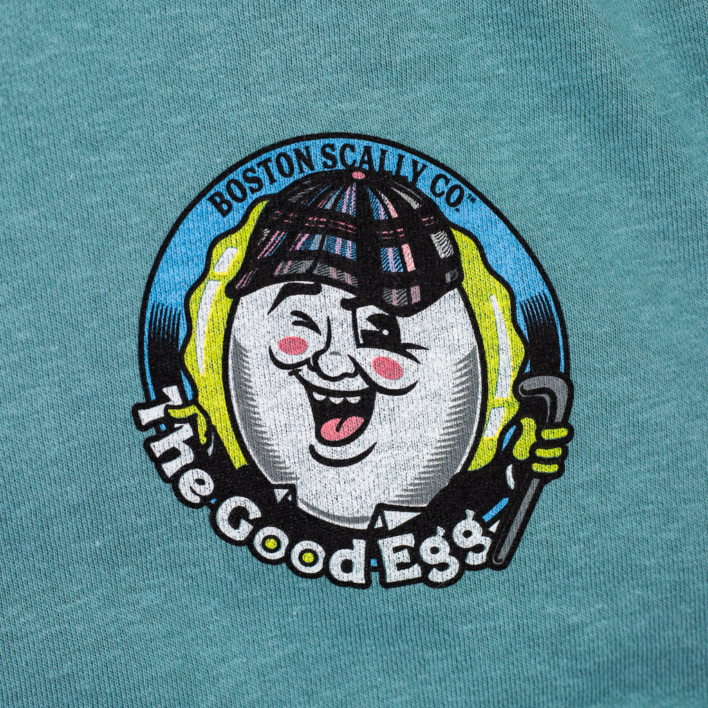 Boston Scally The Good Egg Hoodie - Light Blue
