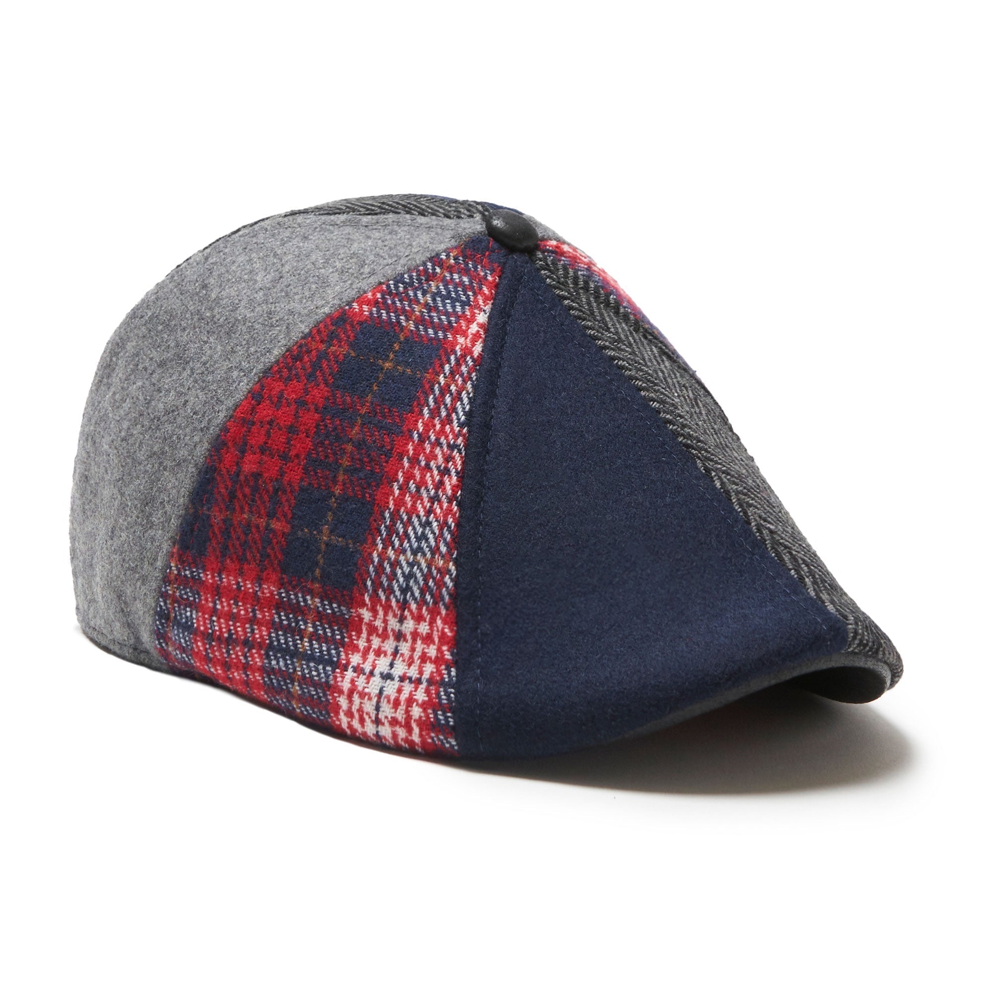 The King of Hearts Boston Scally Cap - Red & Blue Plaid