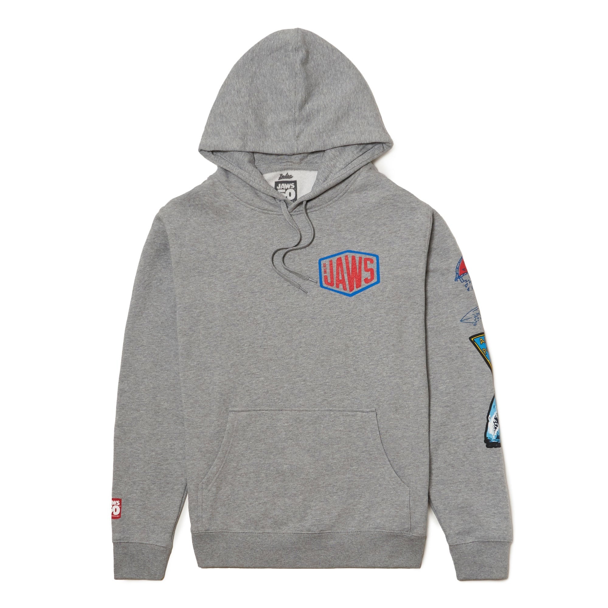 Boston Scally Jaws 50th Anniversary Hoodie - Grey