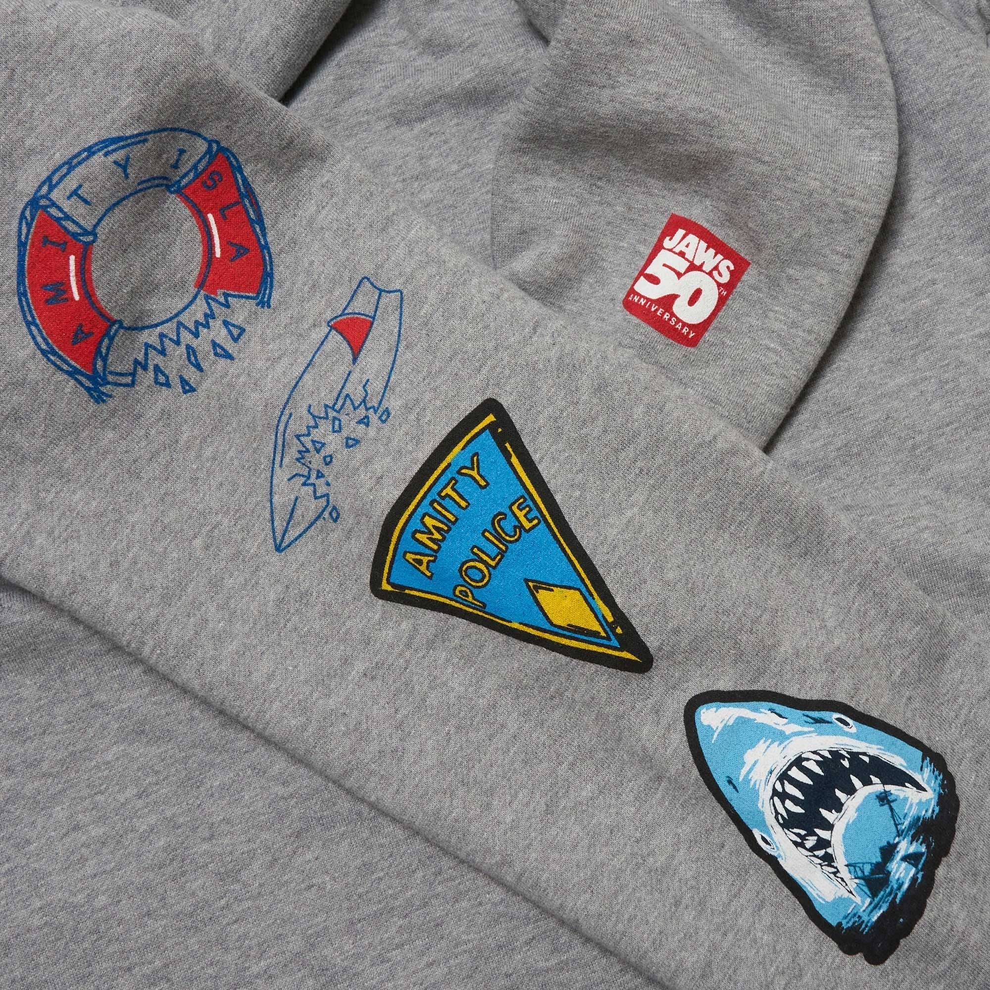 Boston Scally Jaws 50th Anniversary Hoodie - Grey