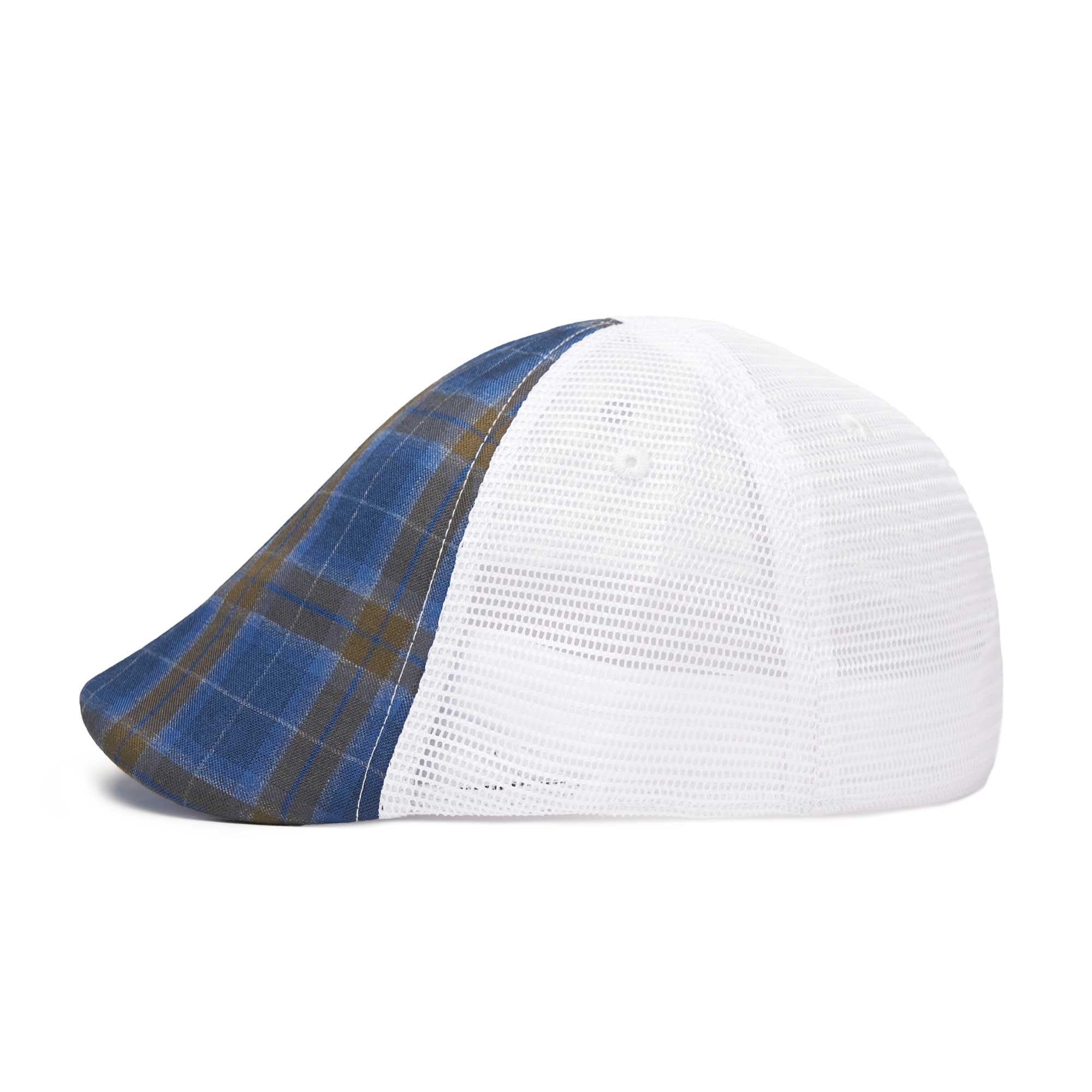 The Mesh Trucker Boston Scally Cap - Plaid with White