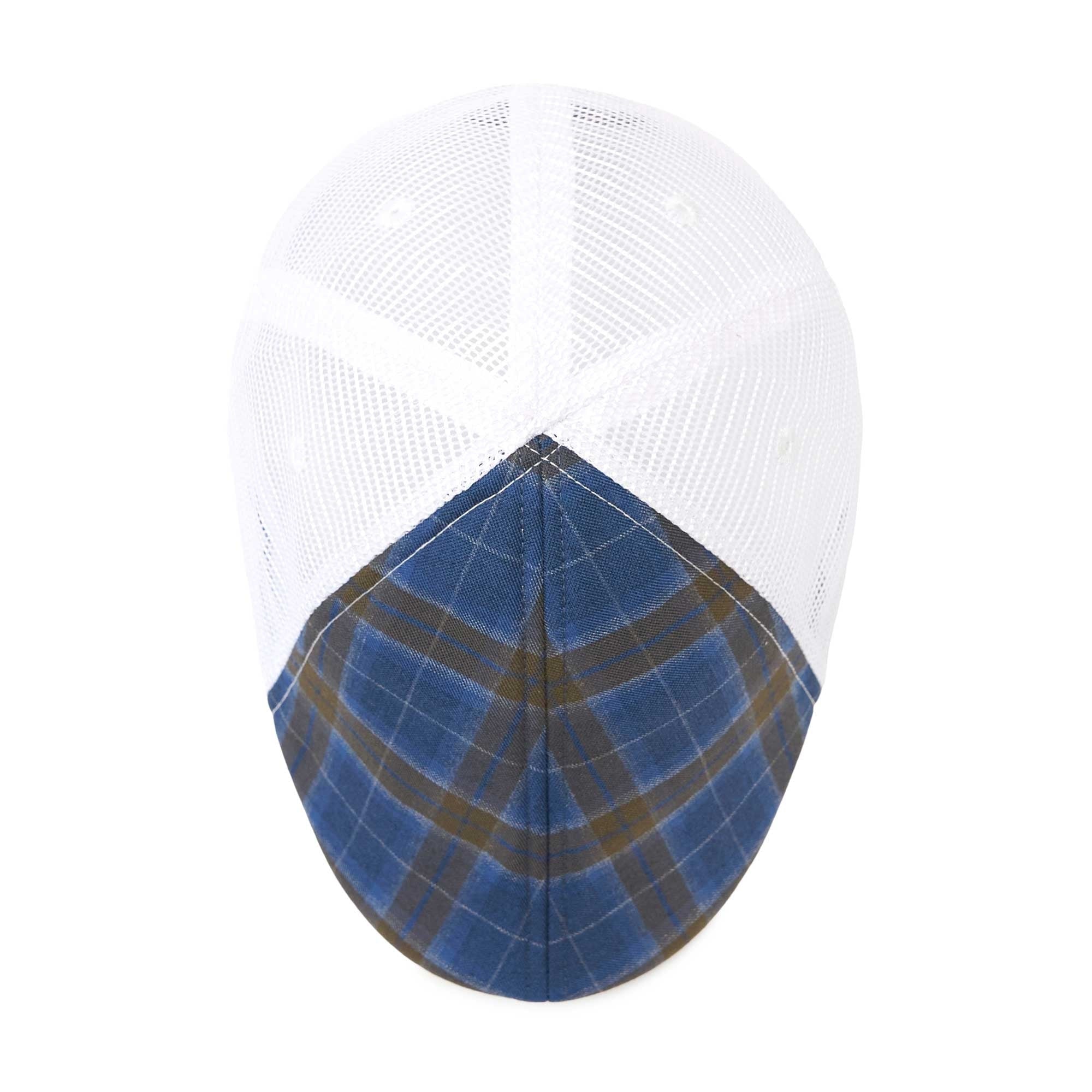 The Mesh Trucker Boston Scally Cap - Plaid with White