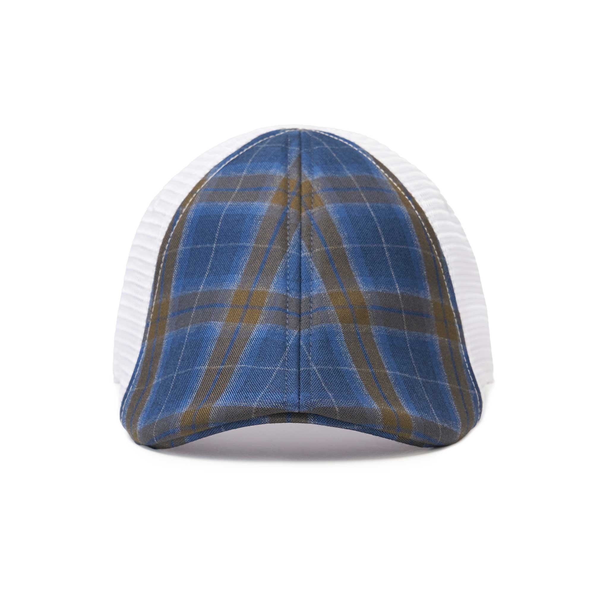The Mesh Trucker Boston Scally Cap - Plaid with White