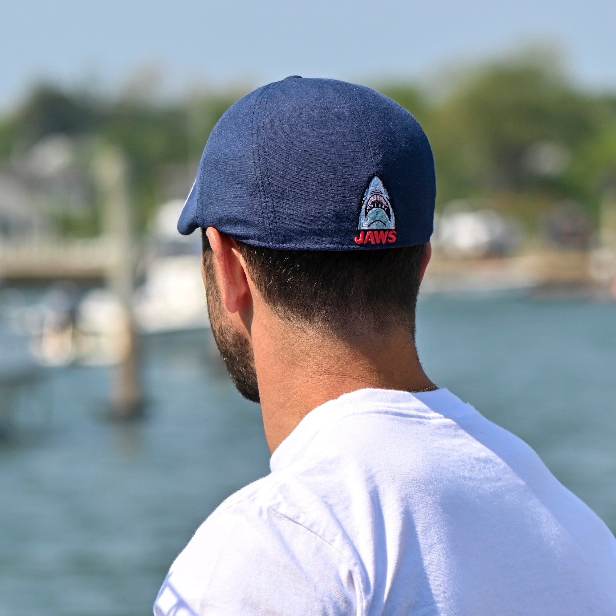 Jaws 50th Anniversary Boston Scally Cap - Ocean Blue & Great White